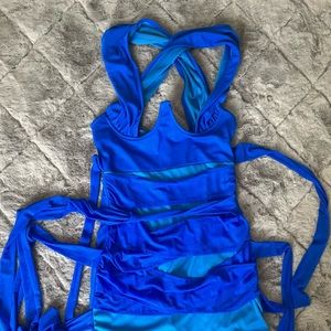 Blue Bodycon Tied Up dress